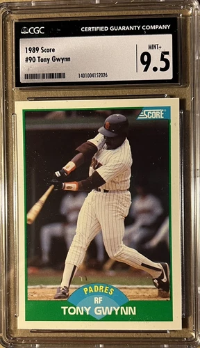 1989 SCORE BASEBALL TONY GWYNN SAN DIEGO PADRES CARD #90 GRADED CGC 9.5 Mint+