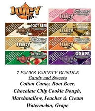 7 Pks Juicy Jay's Rolling Papers Flavored 1 1/4 Jays Variety Bundle #7 FREE SHPN