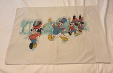 VTG Disney Pillowcase Mickey Mouse Donald Duck Main Street Parade Disneyland 70