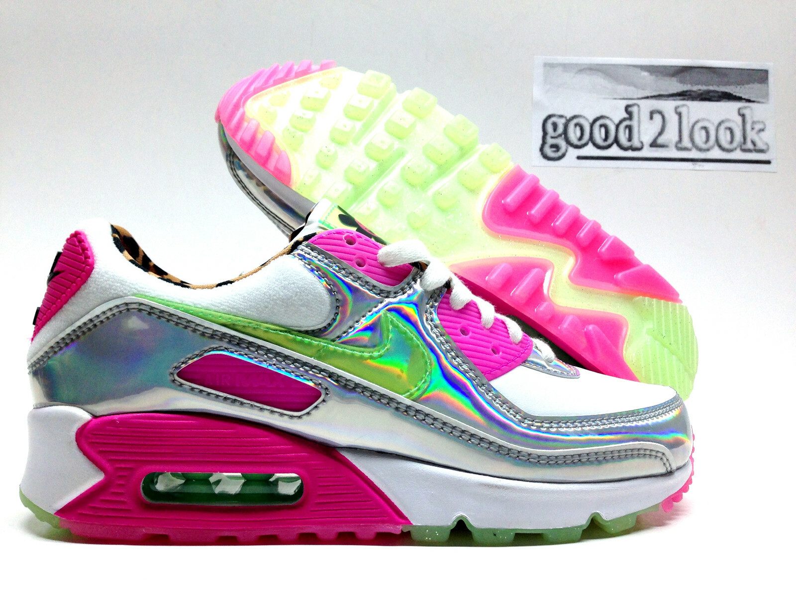 NIKE AIR MAX 90 LX WHITE/ILLUSION GREEN 