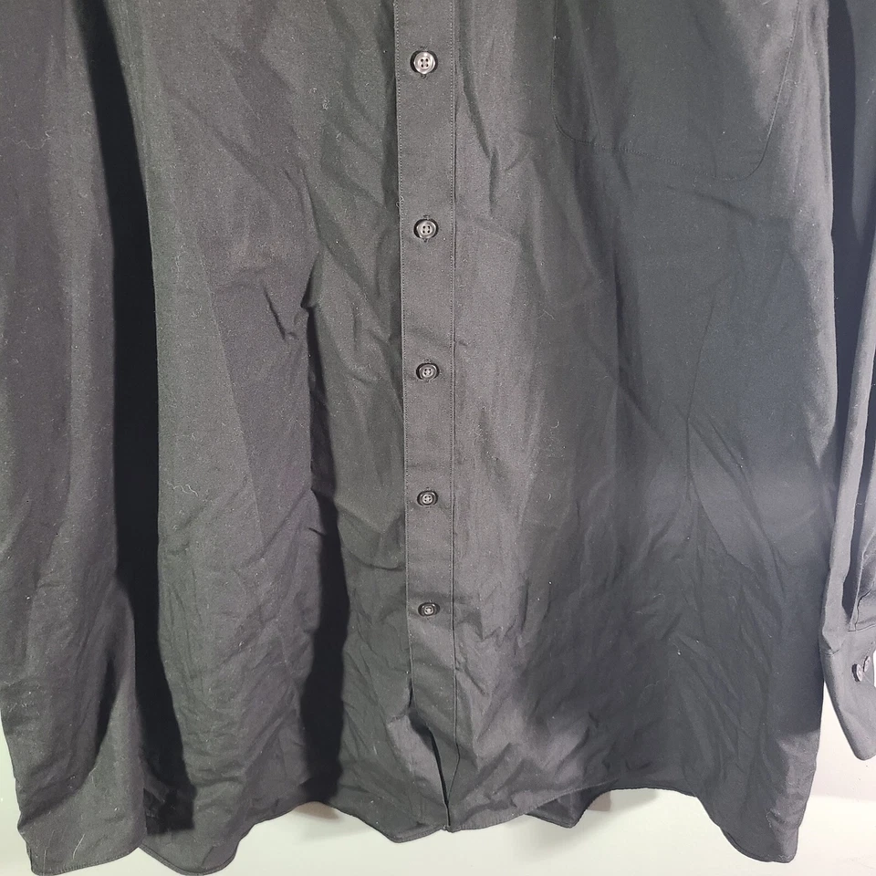 Camisa de vestir Damon ultra popelina para hombre algodón poliéster talla 20 (34-35) negra Foto 3 de 4