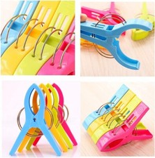 4x Plage Serviette Pinces à Linge Grand Clips for Transats Bright-Colours Lourd
