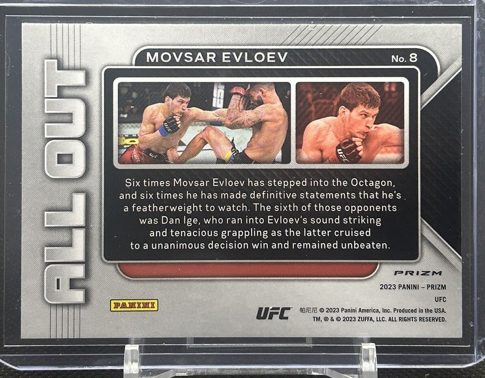 2023 Prizm UFC Under Card All Out Disco #8 Movsar Evloev Featherweight ...