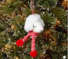 Fabric Poodle Head with Red Scarf Christmas Tree Ornament - Wondershop