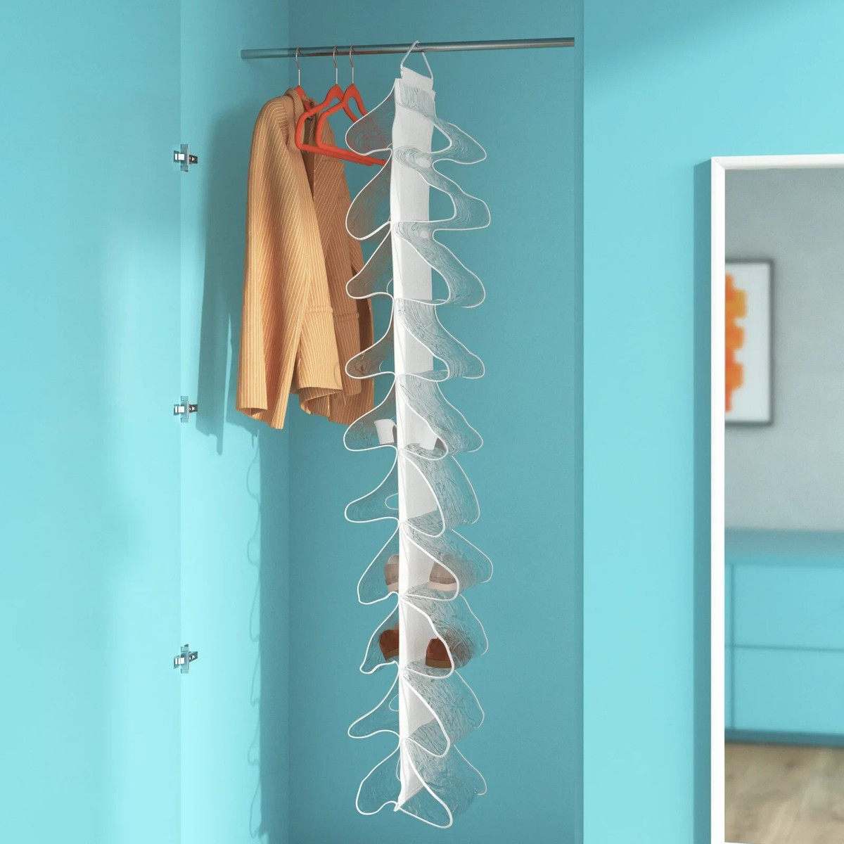 Plastic Hanging Shoe Organizer Rack Storage for 10 Pairs
