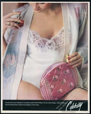 1981 lingerie woman white slip photo Celebrity travel kit vintage print ad