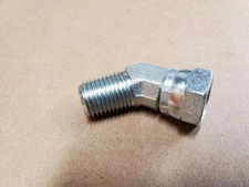 AM Western Fisher Hydraulic Fitting 45° Elbow 1/4" Pipe NPT 92190 8127 Unimount