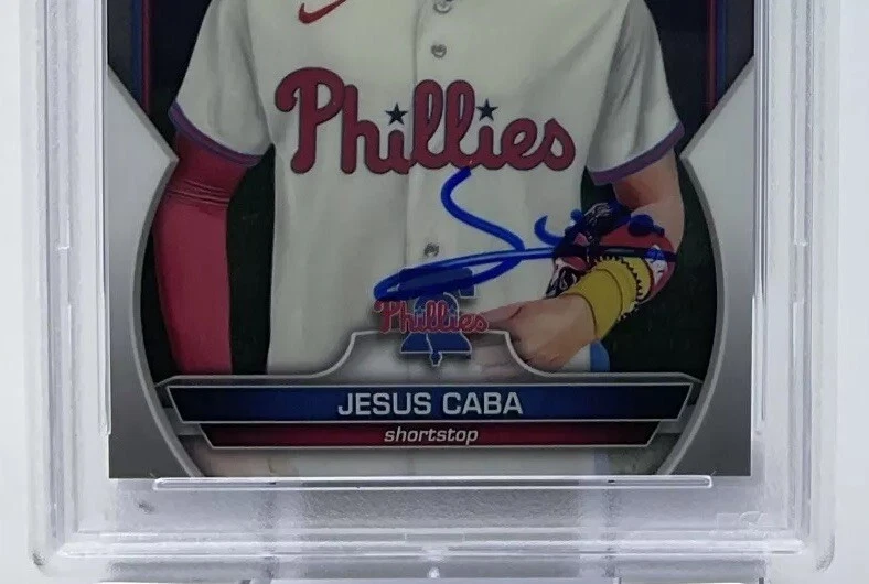 Jesus ‘Starlyn’ Caba Rookie Auto PSA 10/8 - 2023 Bowman Chrome 1st -Marlins SS - Image 3 of 4