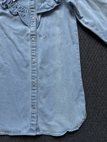 Seed Heritage Girls Denim Dress Size 10, Classic Wash, Long Sleeve, Button NWT - Picture 6 of 23