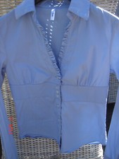 " Sophie " Design Bluse hellblau Hemd Casual-Look, modisch. Top Zustand! Gr. 36