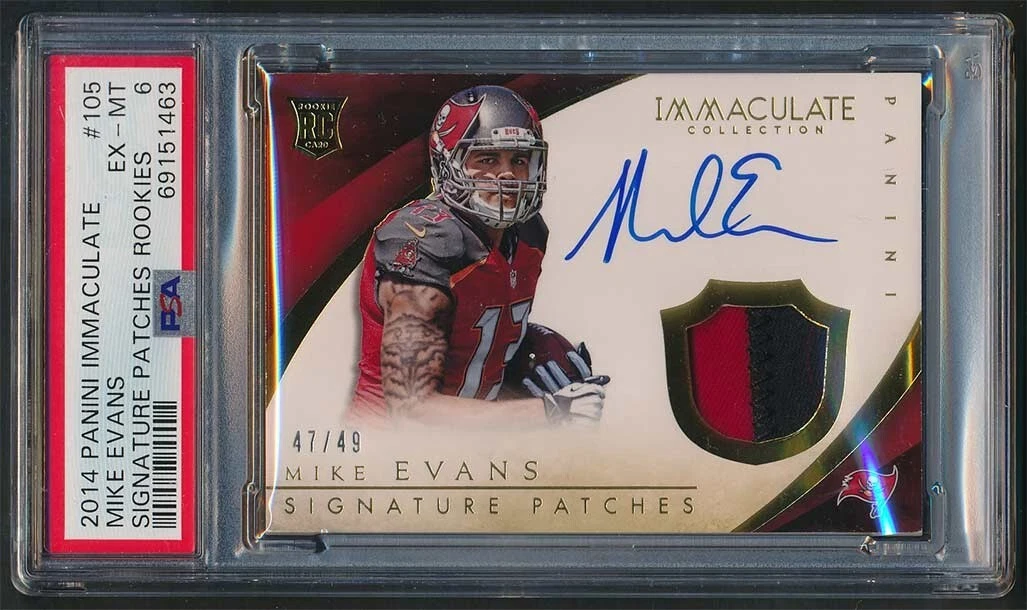 Mike Evans Panini Immaculate Signature Patches Rookies #105 Base