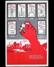 Original Altes Plakat Sowjetunion Russland Moskau Propaganda Politischer Kalt...