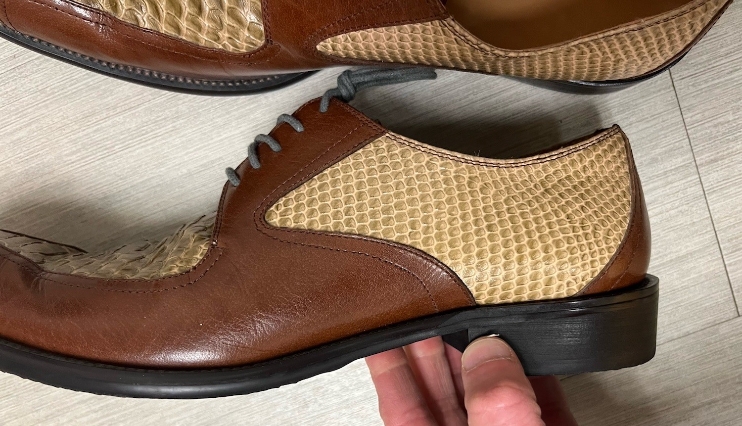 Authentic Python Snake Leather Men’s Oxford Dress… - image 17