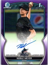2023 Bowman Draft Noble Meyer Chrome Prospect Purple Refractor Auto /250
