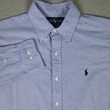 Ralph Lauren Shirt Mens Size 15 Blue Pony Dress Button Up Long Sleeve