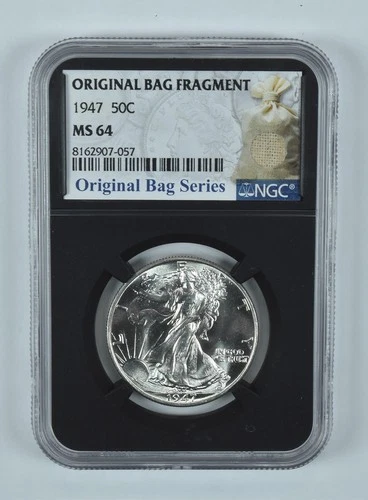 1947 Walking Liberty Half Dollar Original Bag Fragment MS64 NGC *5088