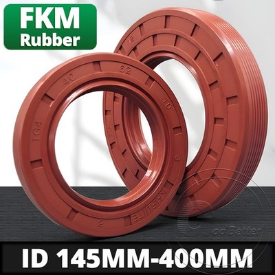 Oil Seal 145-400 mm ID Rotary Shaft FKM Rubber Double Lip Stainless Steel Spring