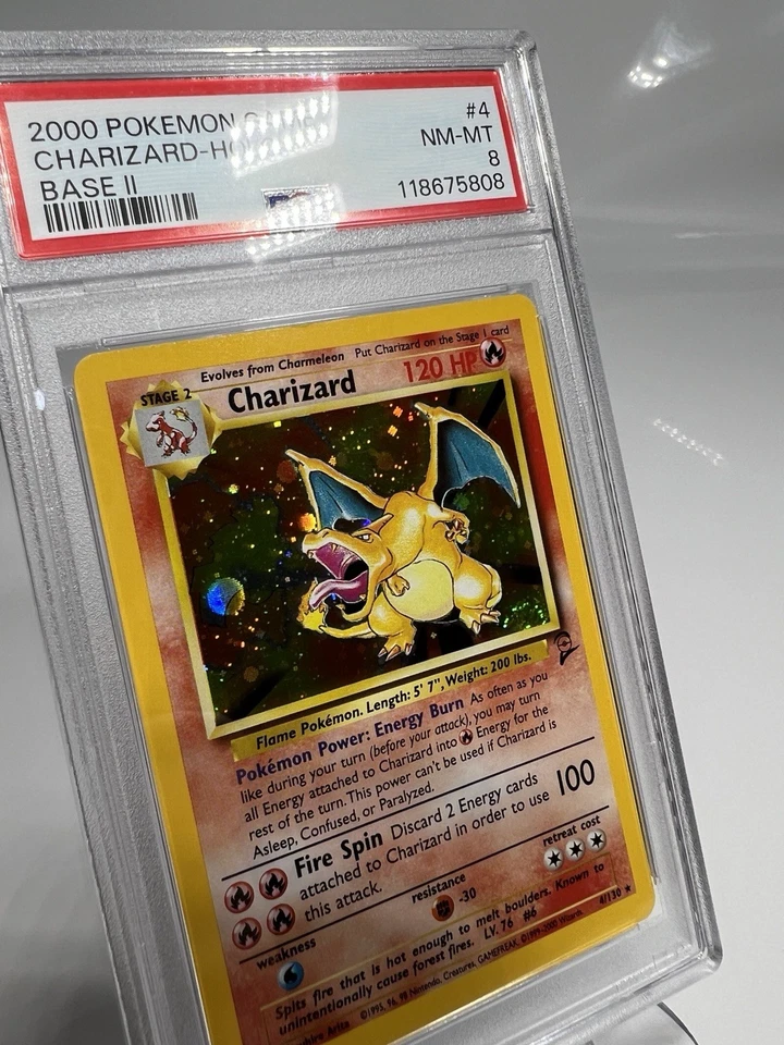 Pokémon Base Set 2 Charizard #4/130 Holo PSA 8 NM-MT - Image 3 of 4