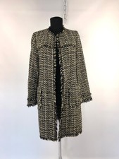 Marc Cain Black & Cream Tweed Coat Long Jacke...