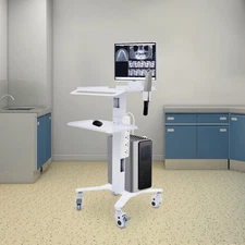 Adjustable Rolling Computer Cart Hospital Beauty Spa Trolley Cart Rolling Cart