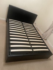 Caspian Black Faux Leather Ottoman Storage Double Bed Frame  - Good Condition