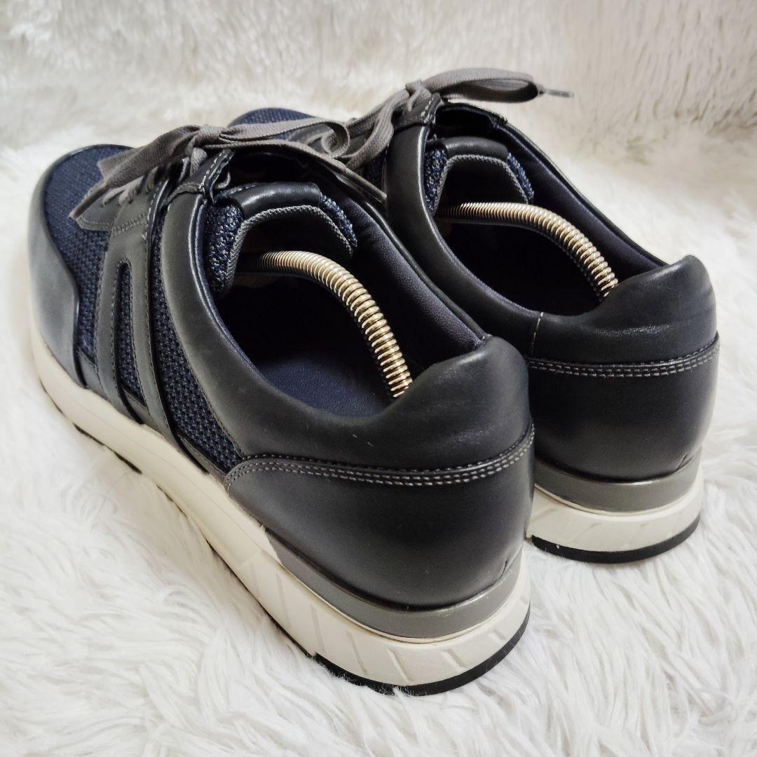 PEDALA ASICS Men's Leather Mesh Sneakers 26.5cm Blue Near Mint Condition thumbnail 7