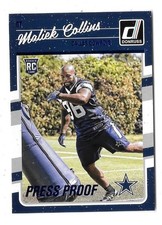 2016 DONRUSS NFL RC #332 MALIEK COLLINS BLUE PRESS PROOF ROOKIE CARD,COWBOYS