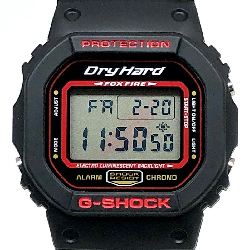 Casio G-SHOCK DW-5600 Quartz Digital Square Watch Black Red Used