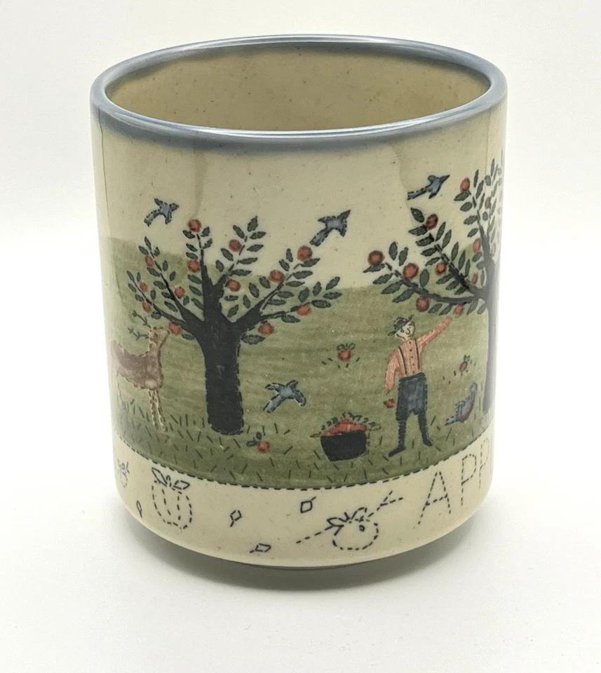 Taza de manzanas arte popular Otagiri Carol Endres hecha en Japón Foto 2 de 4