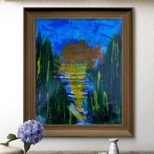 Original Art "Morning" 8x10 Canvas Expressionism Abstract Design Home Art