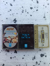 VTG Ac DC lot of 3 music cassettes Back in black, Dirty deeds ... , If you want.