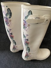 Hunter Women s 7 Tall Botanical NIB Natural Rubber Rain Stable Boots