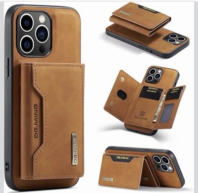 DG.MING Case For iPhone 14 pro Magnetic Leather Wallet Cover