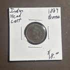 1864 Bronze Indian Head Cent Penny- No L, Rounded Bust, Good/VG Details