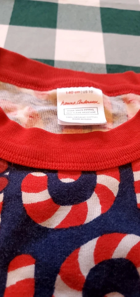2 Set Hanna Andersson Christmas Long John Pjs 140 Sz 10 - Image 3 of 4