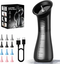Ear Wax Removal, Electric Ear Cleaner with LED Display & Dual Tank