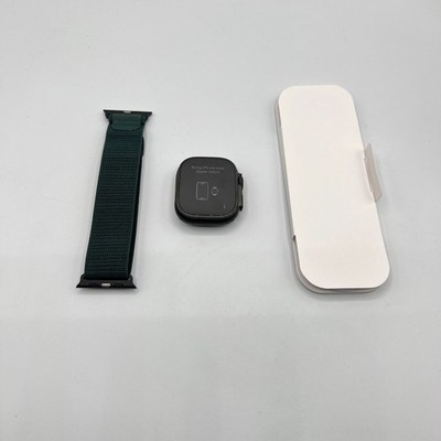 Apple Watch Ultra 3 49mm Titanium Case with Dark Green Alpine Loop - Open Box