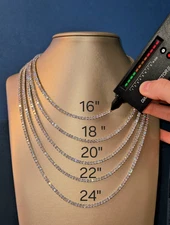 4mm Moissanite Tennis Chain – Iced VVS D Color, Solid Silver, Tester-Approved 🔥