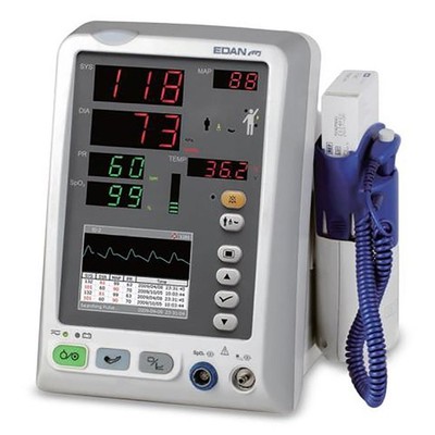 Edan M3A Vitals Monitor with BP/ SpO2/ Oral Temp- Mfg 2023- Excellent Condition