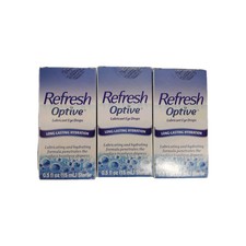 Refresh Optive Lubricant Eye Drops Long-Lasting Hydration 0.5 oz 07/26-Lot of 3