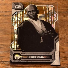 Mace Windu 2024 Topps Star Wars High Tek BLACK & WHITE 18/50 GOLD Card #BW-MW