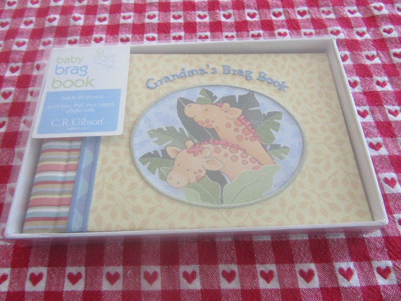 NIB Vintage Grandma's Brag Bk Cathy Heck Giraffes C R Gibson holds 20 4 x 6 Pics