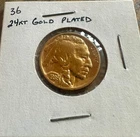 GOLD PLATED 1936 BUFFALO HEAD NICKEL (FROM LITTLETON COIN CO.) VF-XF