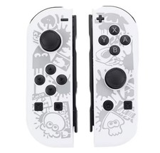 Joy Con Controllers L  R Wireless Dual Vibration Splatoon White Set For Switch