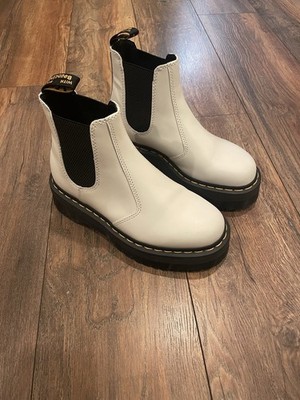 Dr. Martens 2976 Quad Chelsea Boots Womens Size 7 White Platform