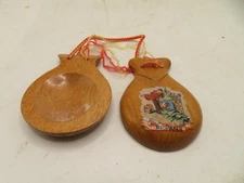 Vintage Souvenir Wooden Castanets from Spain flamenco dance