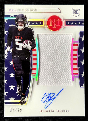 2022 National Treasure Drake London /25 Patch Auto Stars Stripes Holo Silver RPA