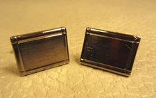 Contemporary Dark Pewter Brush Finished Gold Plated Cuff Links 
