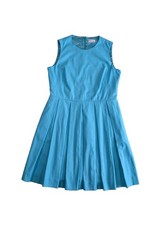 Red Valentino Mini Dress Celeste Pleated Size UK 16 Sleeveless Blue BNWT