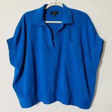 Banana Republic Womens Cotton Linen Blend Oversized Johnny-Collar Sweater Sz XS